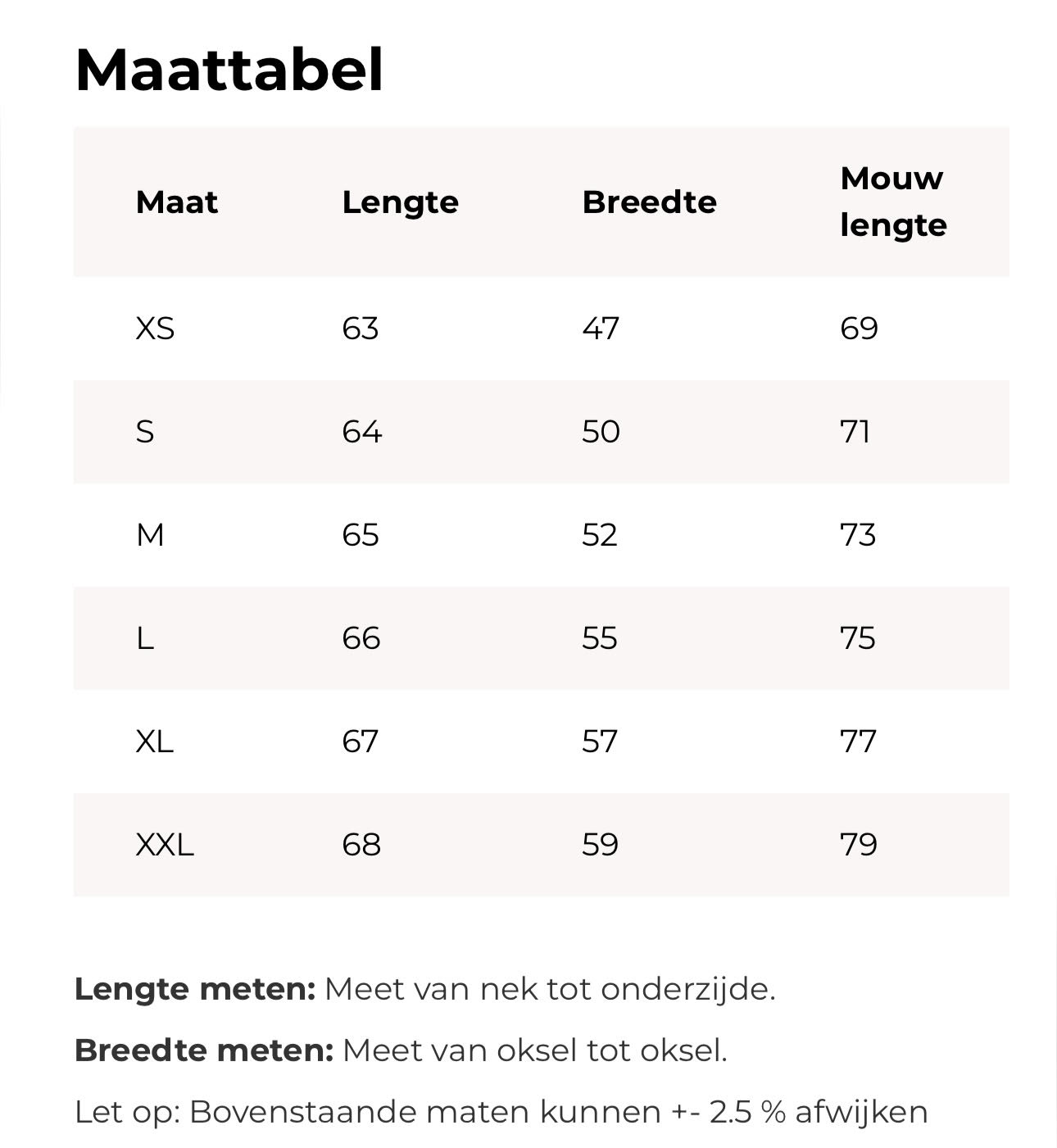 matentabel dames