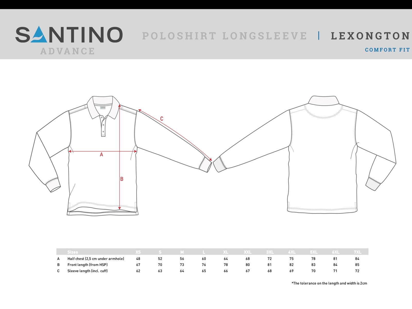 maattabel polo longsleeve